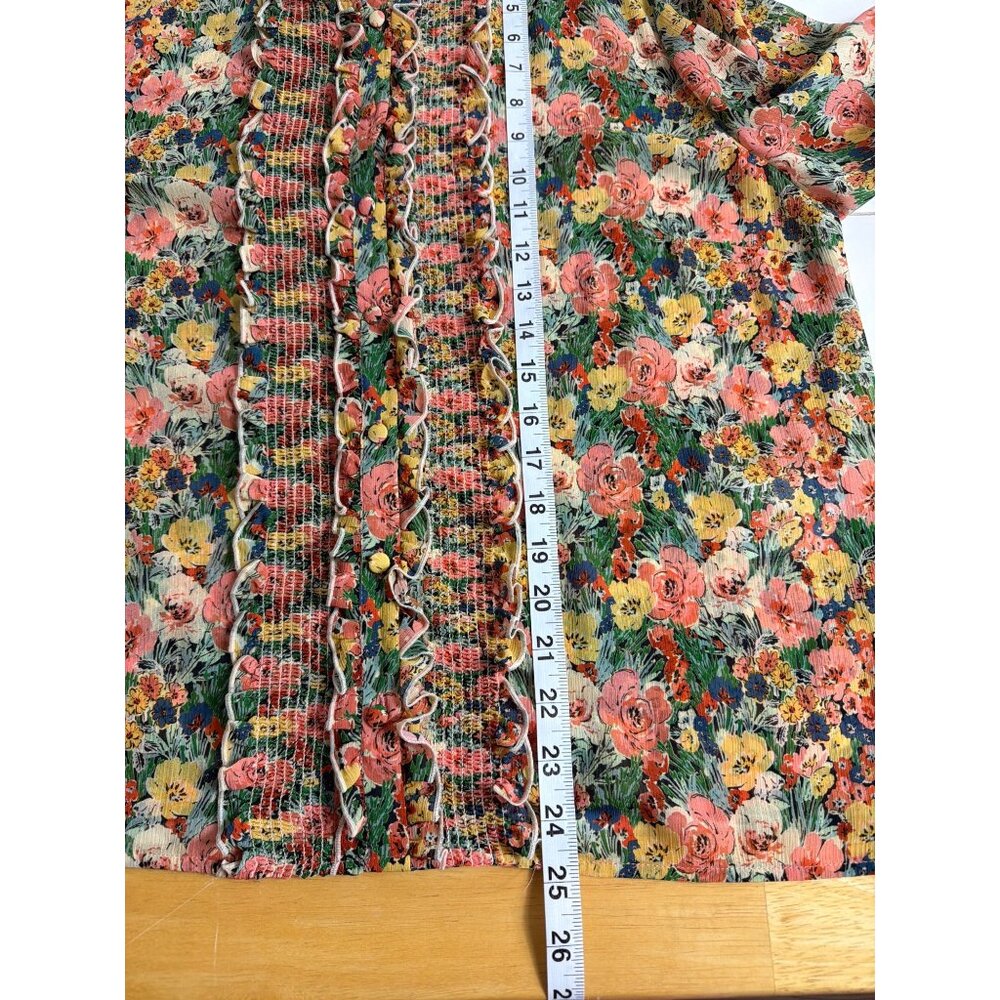 Sézane Noah Floral Ruffled Blouse in Jardin Pastel Size FR 44/US 12 - Picture 12 of 16
